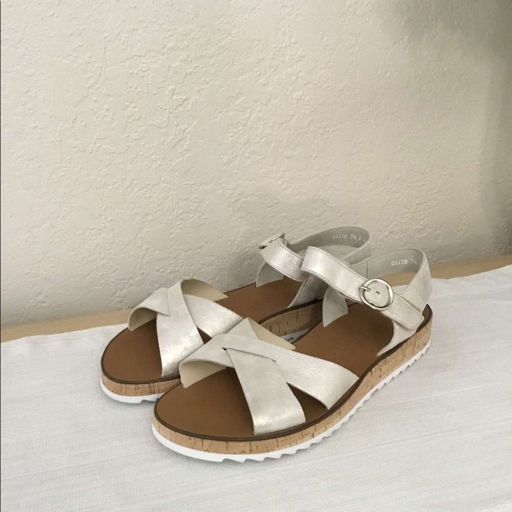 Paul Green metallic silver sandals size 7.5 M European.